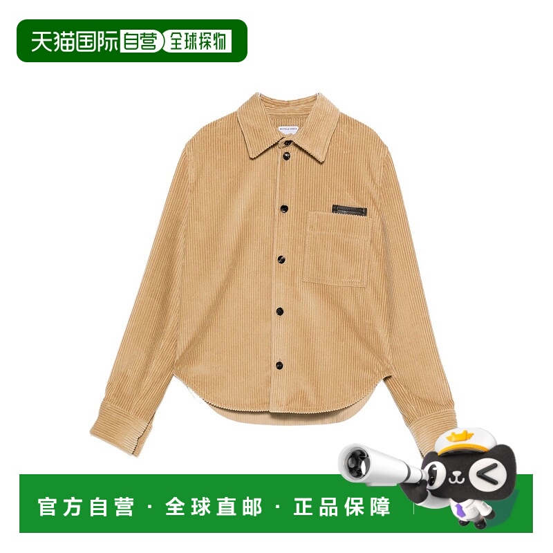 1h可退 香港直邮Bottega Veneta 葆蝶家 女士 皮革边棉质灯芯绒衬