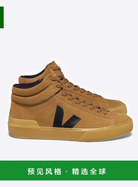 欧洲直邮VEJA Minotaur系列黑色/驼色麂皮V标识运动鞋 男女通