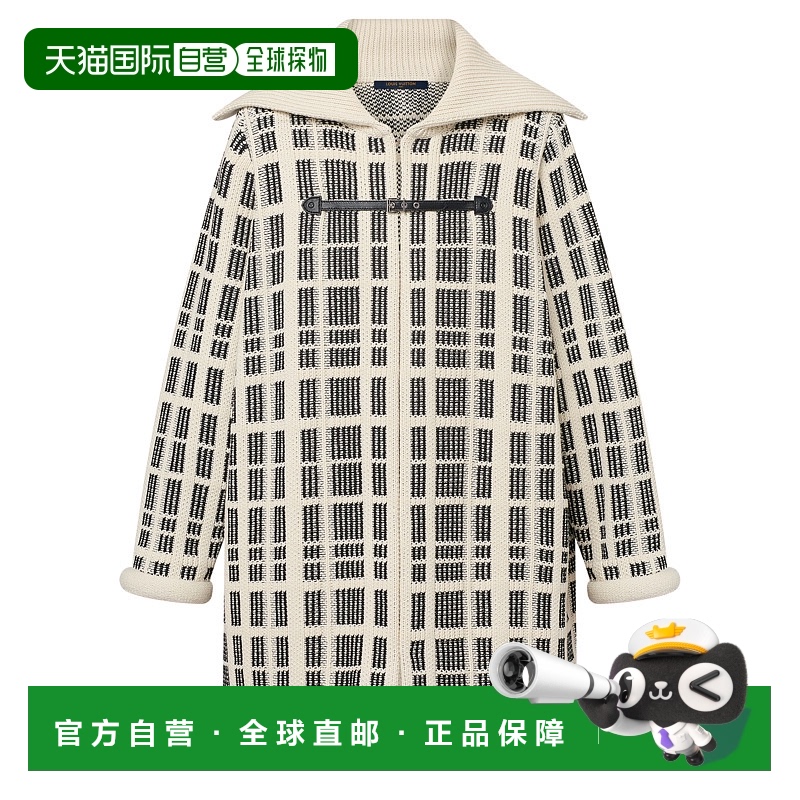 欧洲直邮LOUIS VUITTON(路易威登)图案花呢效果针织外套羊绒休闲