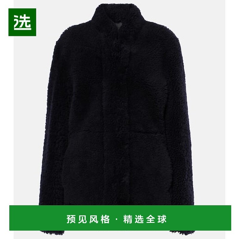 香港直邮TOT&Ecirc;ME 女士 毛羊皮夹克 blue蓝色 舒适时尚外套