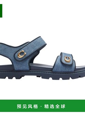 欧洲直邮Coach蔻驰Brynn牛仔平底女士凉鞋