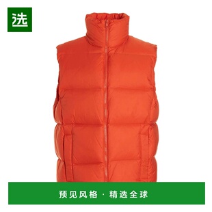 香港直邮MSGM 男士羽绒服 3340MH1722770110 橙色 Logo padded ve