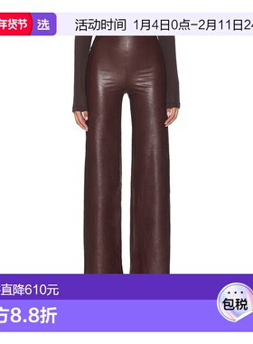 1h可退 香港直邮COMMANDO 女士 仿皮阔腿裤子 SLG105 red红色 舒