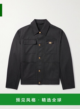 1h可退 Versace 范思哲 男士 Wool-Mouliné 精饰宽身束外套男装