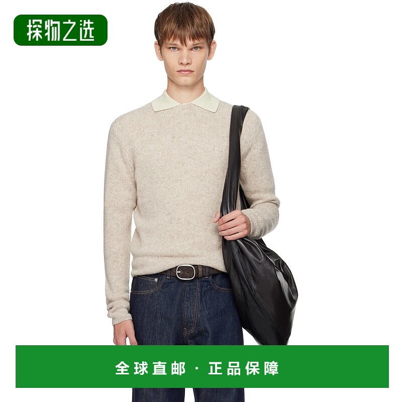 香港直邮AURALEE 男士 驼色 Cashmere Melange Knit 毛衣 A25AP01