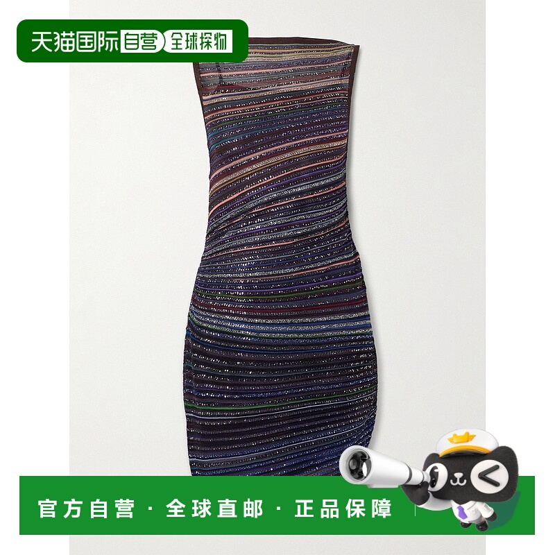 1h可退 香港直邮MISSONI 米索尼 女士 不对称珠片精饰条纹金属感