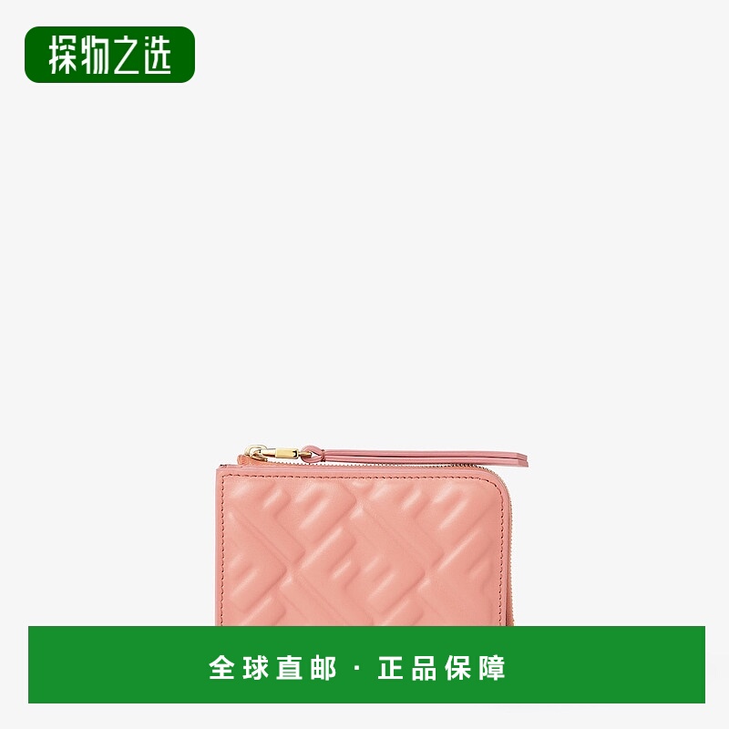1h可退 欧洲直邮FENDI（2025）纤薄法棍钱包 - 粉色纳帕皮革钱包F