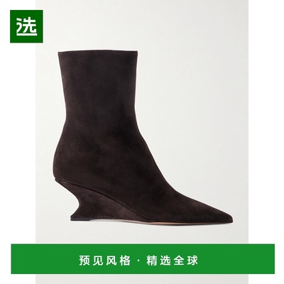 1h可退 香港直邮Paris Texas 女士 Nina 绒面革坡跟短靴 PX1776EB