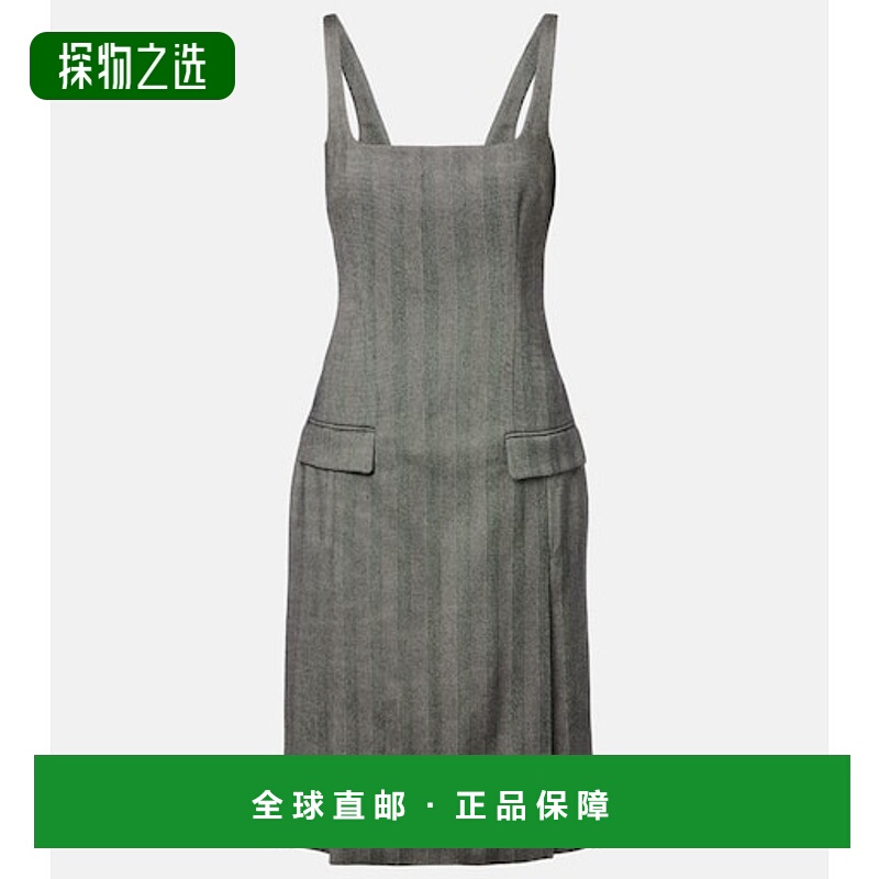 香港直邮Salvatore Ferragamo 菲拉格慕 女士 波浪纹羊毛混纺中长