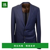 男装 1h可退 西服 海军蓝羊毛单排扣西装 外套 美国直邮 Caruso