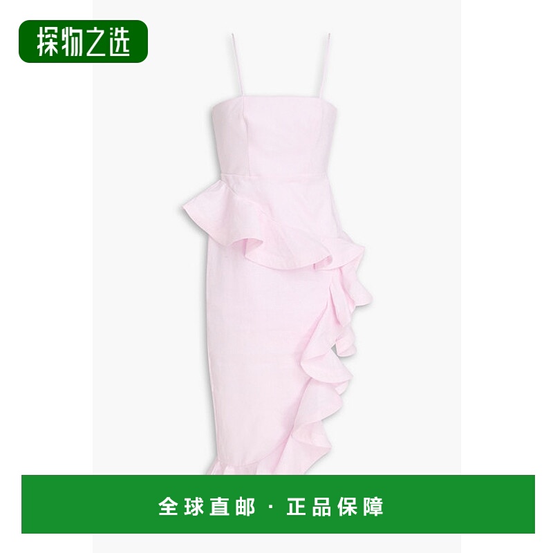 1h可退 香港直邮ZIMMERMANN 女士 不对称亚麻连衣裙 9481DS242L