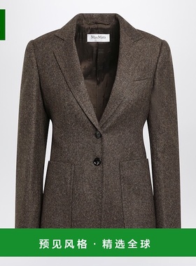 1h可退 香港直邮MaxMara 麦斯玛拉 女士 SINGLEBREASTED 棕色羊毛