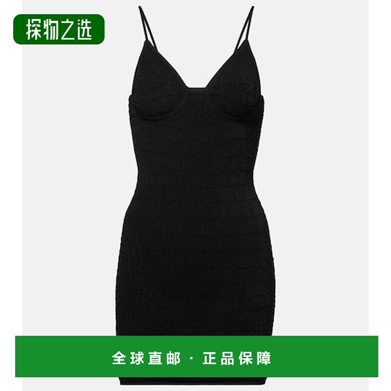 1h可退 香港直邮Jacquemus 女士 Scala 针织迷你连衣裙 black黑色