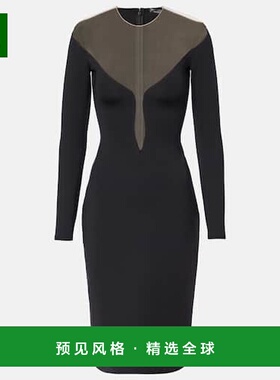 1h可退 香港直邮Mugler 穆勒 女士 深V迷你连衣裙 black黑色 舒适