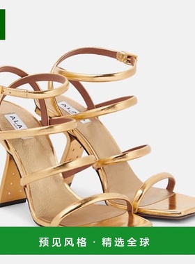 1h可退 香港直邮Alaïa 女士 Perfo 皮质凉鞋 metal金属色 舒适时