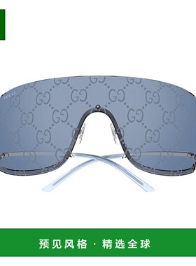 1h可退 香港直邮Gucci 古驰 男士 盾形太阳眼镜 GG1560S blue蓝色