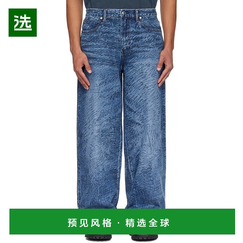 香港直邮Alexander Wang 亚历山大·王 男士 蓝色 Relaxed Graphi