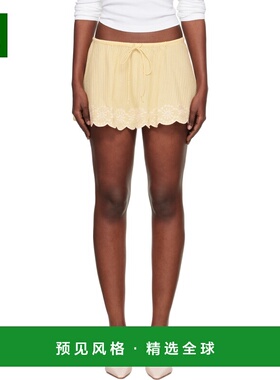 1h可退 香港直邮Danielle Guizio 女士 黄色 Maelle Gingham 短裙