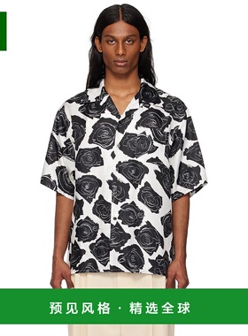 1h可退 香港直邮Marni 玛尼 男士 白色 & 黑色 Cybele Print Silk