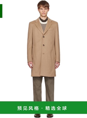 1h可退 香港直邮BOSS 波士 男士 驼色 Regular-Fit Wool & Cashme