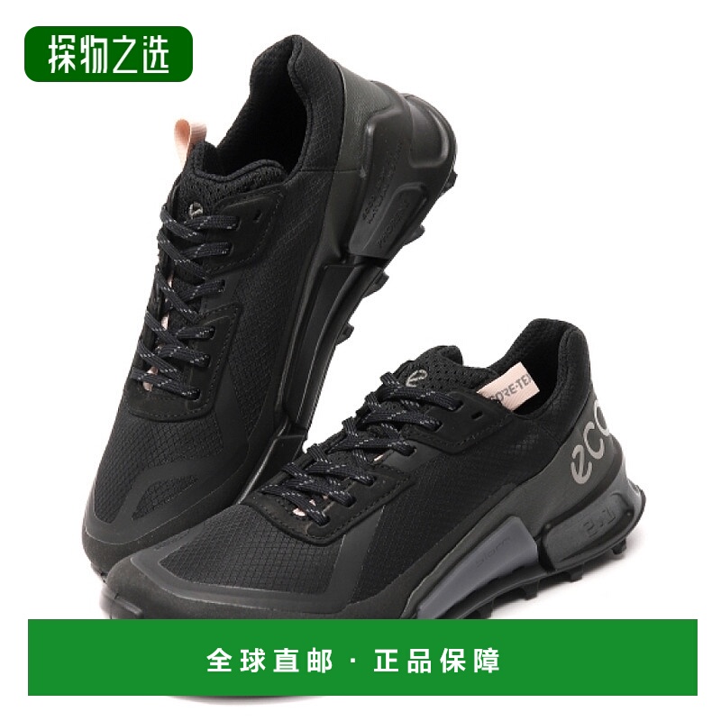 韩国直邮ecco爱步跑步鞋运动鞋休闲黑色系带舒适透气缓震时尚百搭