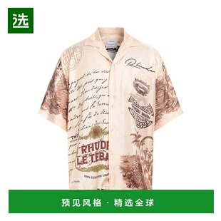 1h可退 香港直邮Rhude 男士 花纹衬衫 beige米色 舒适时尚