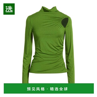 1h可退 香港直邮Patrizia Pepe 柏翠莎 佩佩 女士 T恤 green绿色