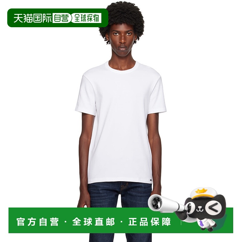 1h可退 香港直邮Tom Ford 汤姆·福特 男士 白色圆领 T 恤 T4M081