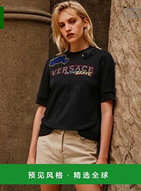 香港直邮Versace 经典字母logo短袖卫衣 VEA78080A2181831008拉链