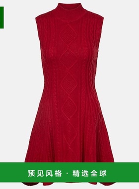 香港直邮Staud 女士 Charade 粗线针织羊毛混纺迷你连衣裙