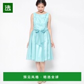 日本直邮 Genet Vivien 蕾丝腰带连衣裙 祖母绿