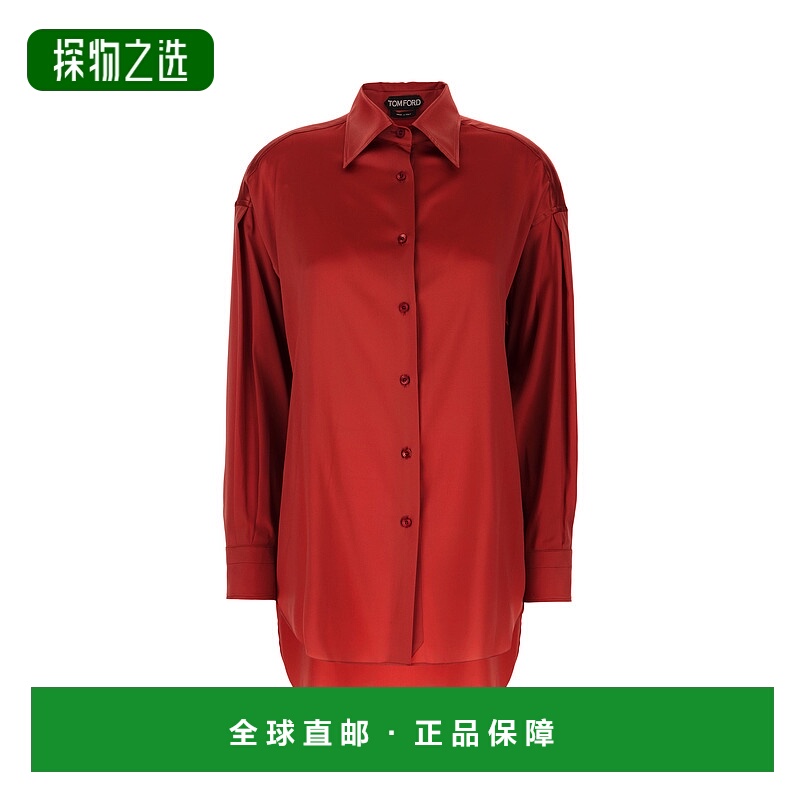 香港直邮Tom Ford 汤姆·福特 女士 红色弹力真丝衬衫 CA3211FAX8