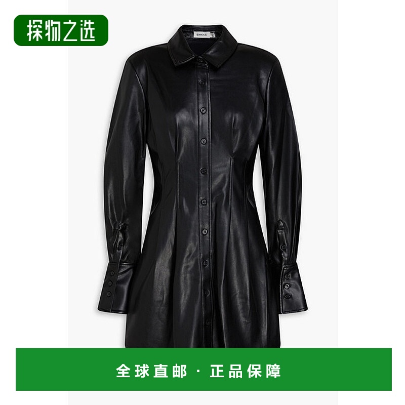 香港直邮Simkhai 女士 褶裥迷你衬衫式连衣裙 5231170VBLACK