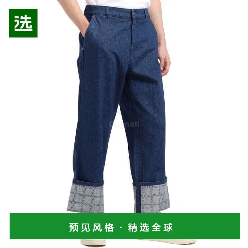 韩国直邮JW ANDERSON LOGO网格翻边工装牛仔裤 (DT0078-PG1336 87