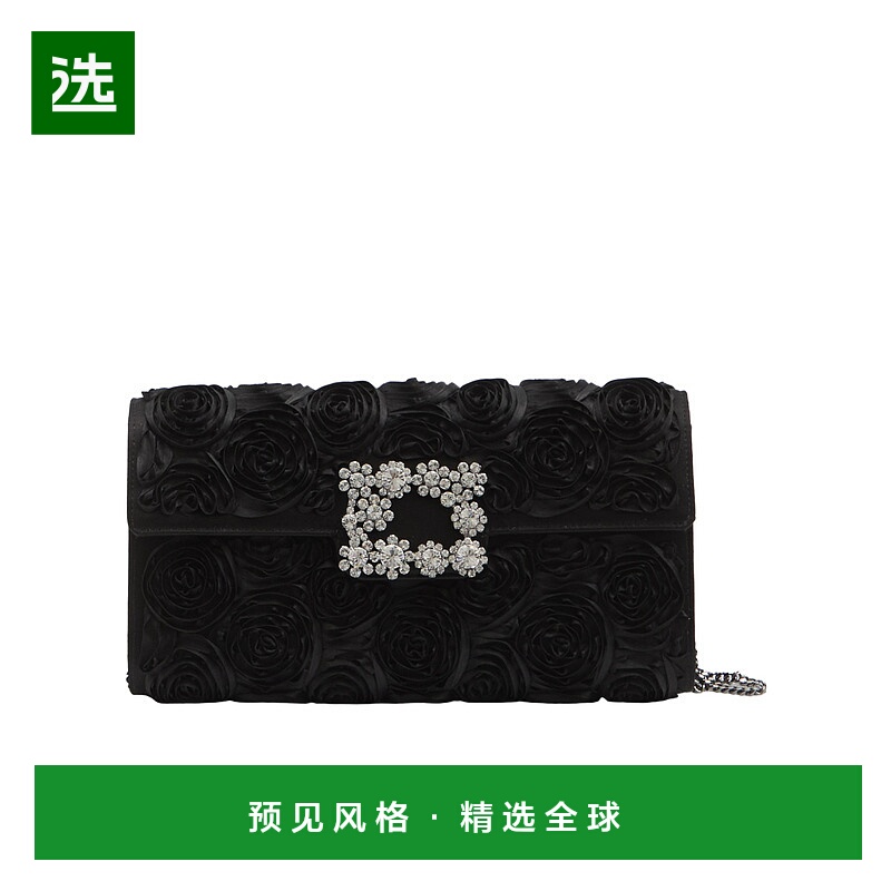 香港直邮Roger Vivier 信封翻盖花朵扣手包 RBWAMFDN200RS0斜挎包