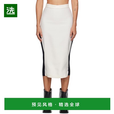 1h可退 【美国直邮】Pushbutton 米白色混合短裙 女装半身裙 2422