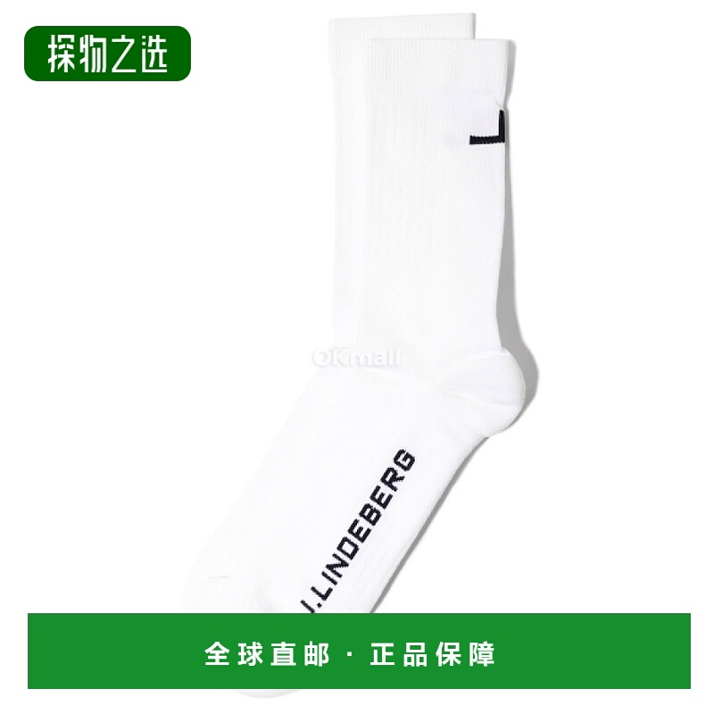韩国直邮J.Lindeberg金·林德伯格中筒袜男女同款白色徽标文字