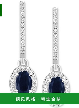 1h可退 【美国直邮】Macy's|蓝宝石（1-1/5 克拉总重）和钻石（1/