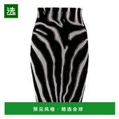 香港直邮Balmain 斑马纹天鹅绒半身裙包臀裙铅笔裙 FF0LC285JL13