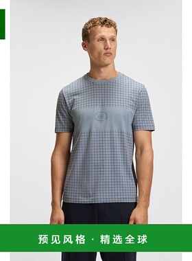 欧洲直邮HUGO BOSS雨果 BOSS GREEN 男士灰色棉质T恤男装