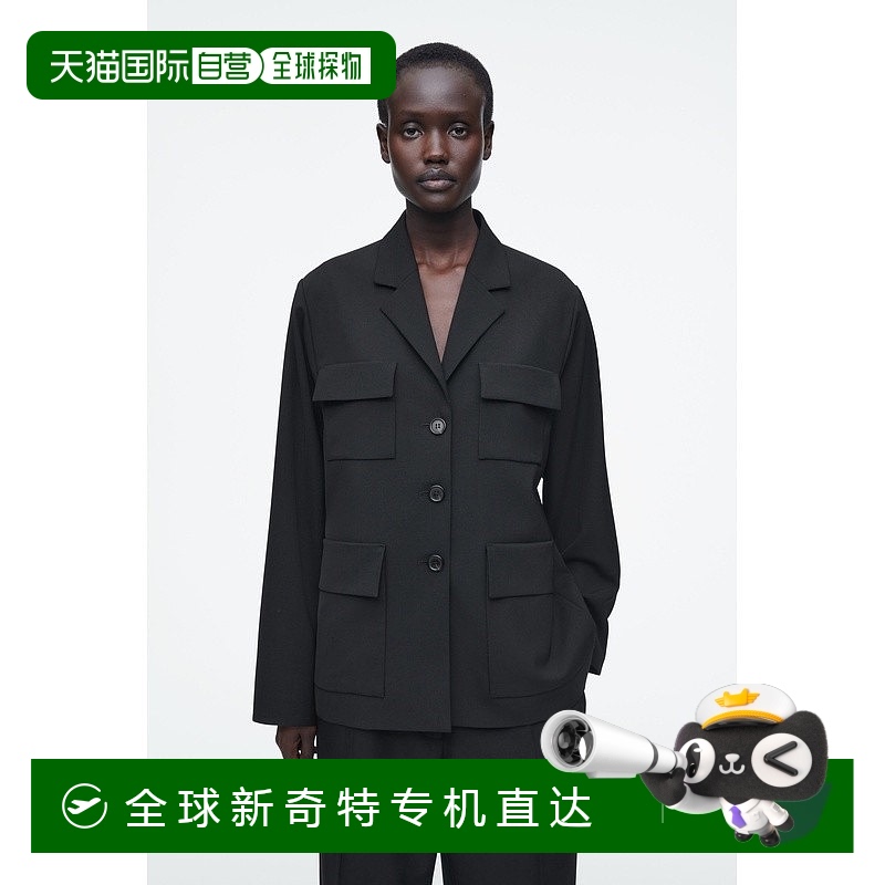 欧洲直邮COS 女士黑色聚酯西服新款