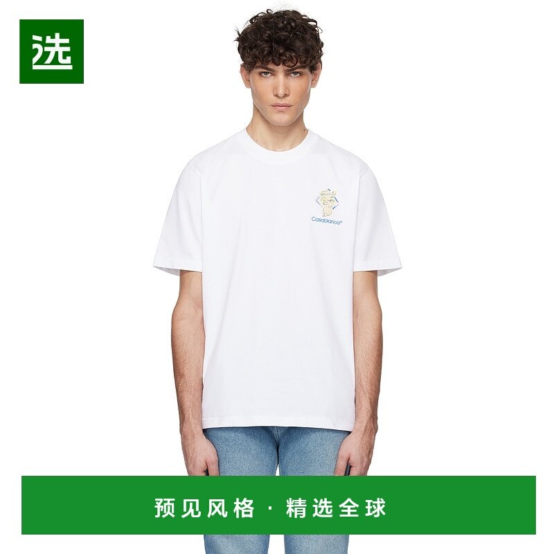 1h可退 香港直邮Casablanca 男士 白色 Diamond Column T 恤 MPS2