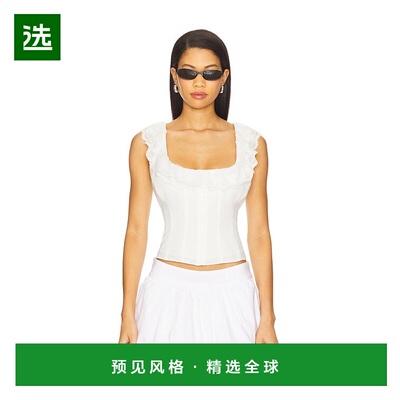 1h可退 香港直邮Danielle Guizio 女士 Paloma 蕾丝上衣上衣 C001