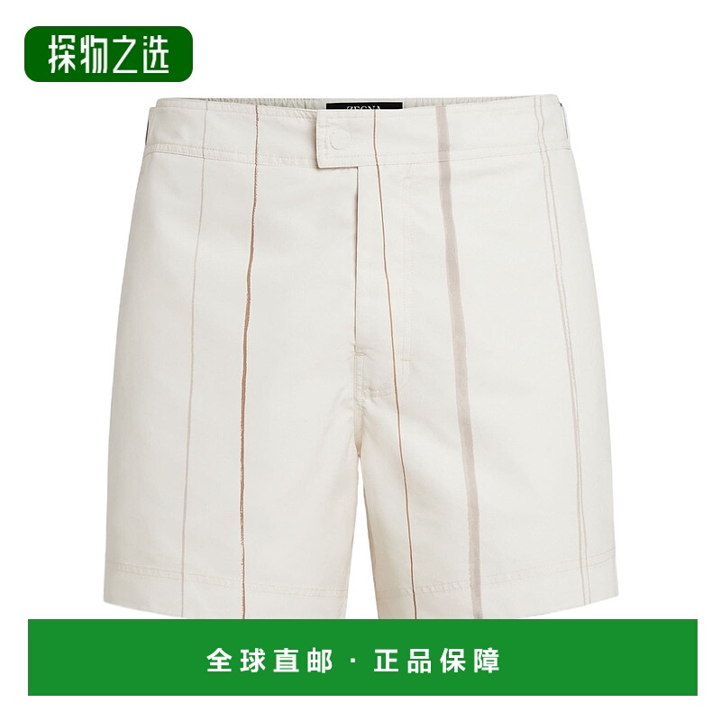 香港直邮Zegna 条纹印花沙滩短裤 N7B54260