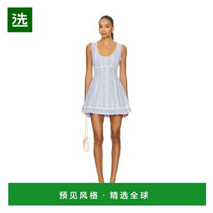 1h可退 香港直邮Danielle Guizio 女士 Anica 方格棉布连衣裙 P25