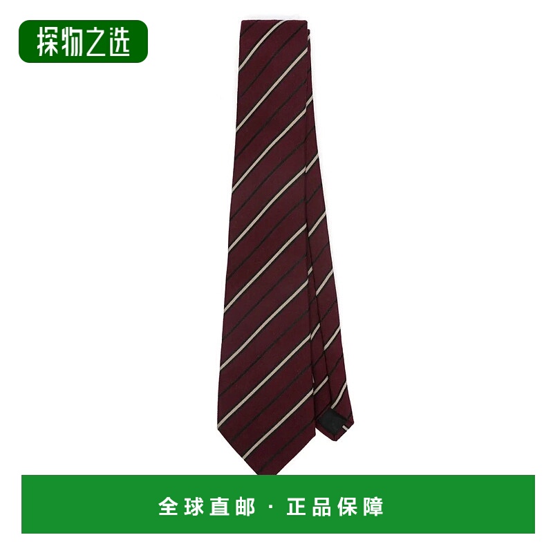 1h可退 香港直邮Saint Laurent 圣罗兰 男士 條紋寬領帶 8241003Y