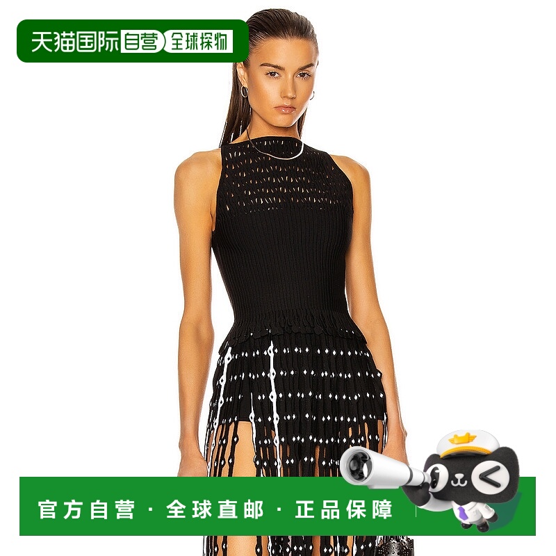 香港直邮Alaïa 女士 针织蕾丝无袖上衣 AA9H1010CM601