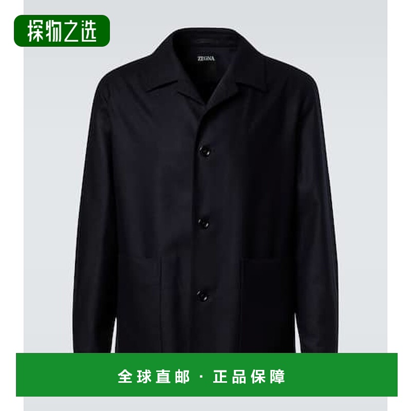 香港直邮zegna 杰尼亚 男士 羊毛衬衫式夹克 blue蓝色 舒适时尚