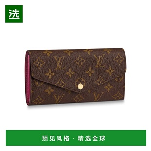 欧洲直邮LouisVuitton路易威登女士棕色帆布老花牛皮三折钱包