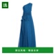 舒适时尚 香港直邮Erdem blue蓝色 不对称绉纱礼服 女士